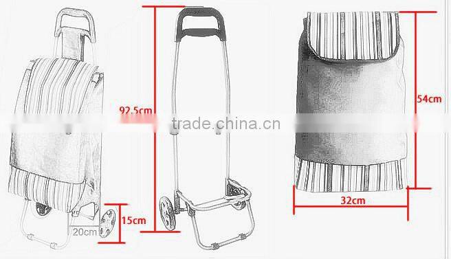 Folding cooler shopping bag with wheels