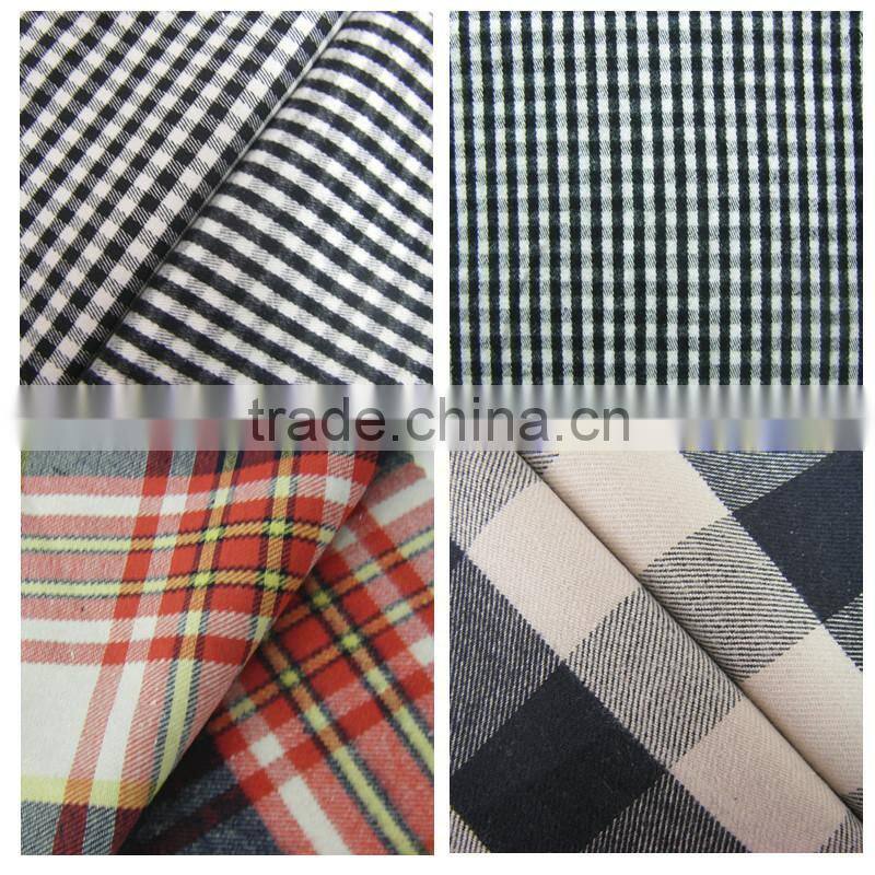 wholesale 100%cotton plaid shirt fabric of yarn dyed