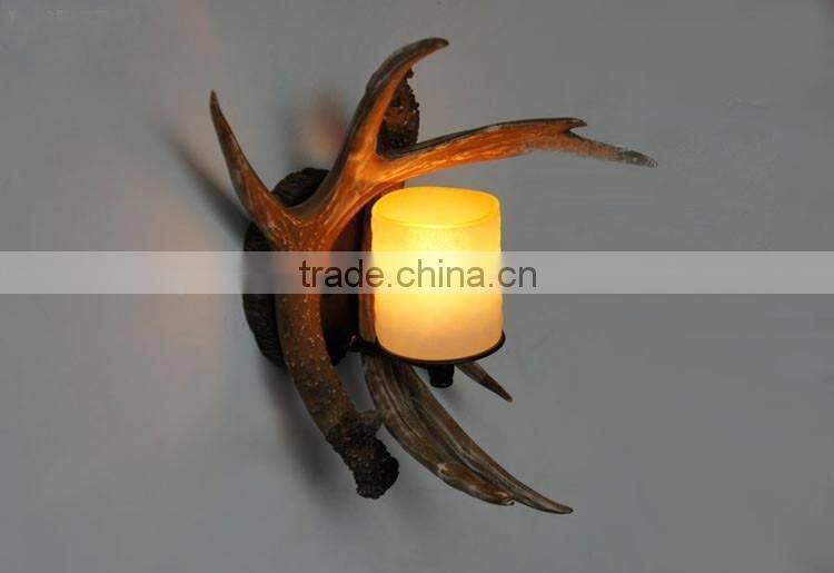 Rural style light Resin Antler creative light Deer Horns II Wall lamp