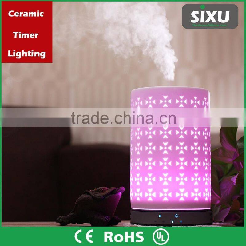 Home Decoration Use ceramic flower reed diffuser electric aroma air humidifier