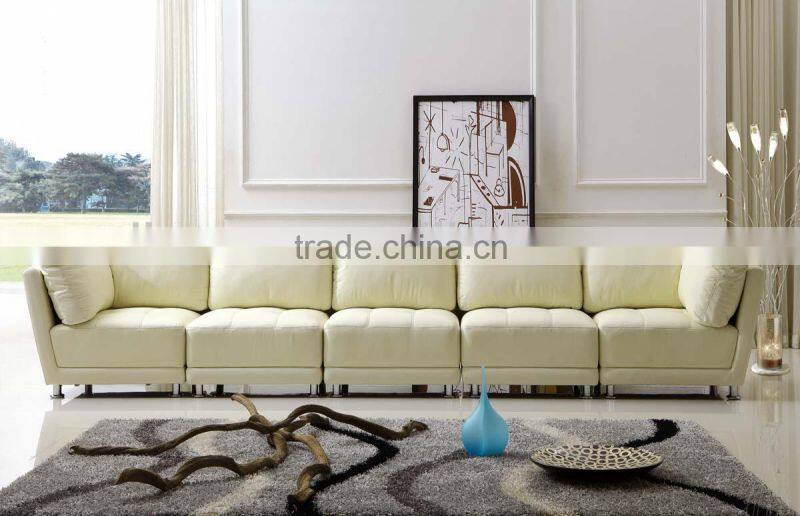 Dhouse livingroom furniture white leather sectional sofa 8030