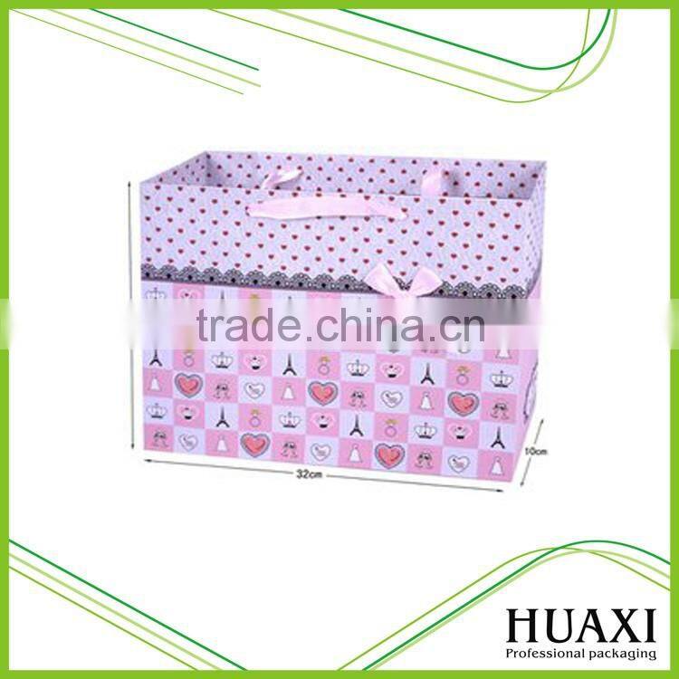 2016 hot sale with logo promotional popular paper shopping bags for garment