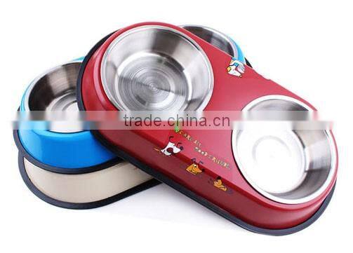 wholesale colorful stainless steel pet dog bowl