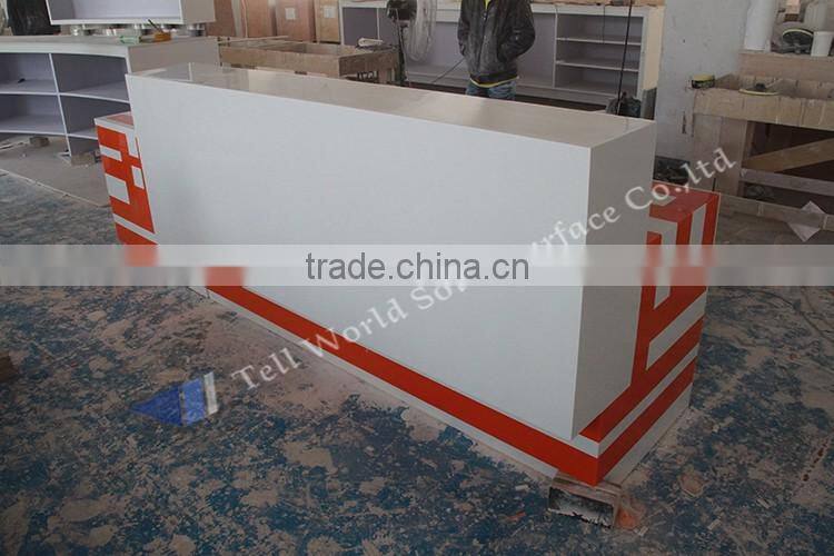 Luxury led lighting white reception counter table