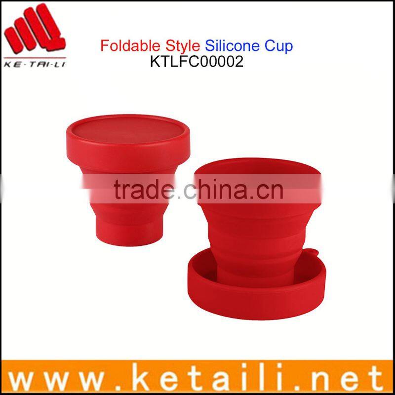 Shenzhen promotional travel gifts silicone rubber folding cup collapsible cups