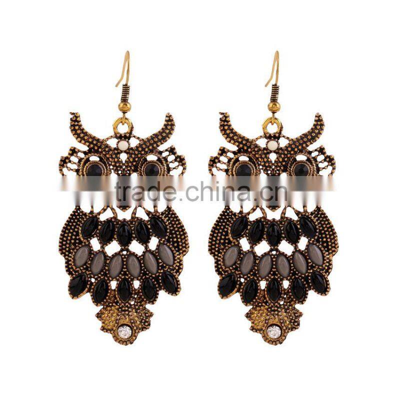 Hot sale fashion cat owl best quality custom jewelry woman earrings