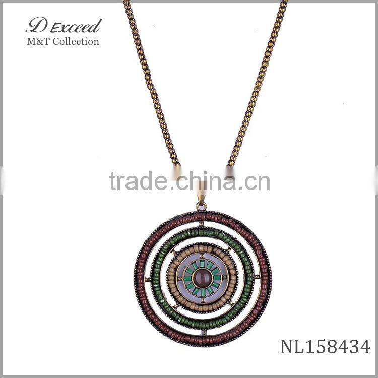 Fashion Women Big Disk Drop Pendant Jewelry Necklace
