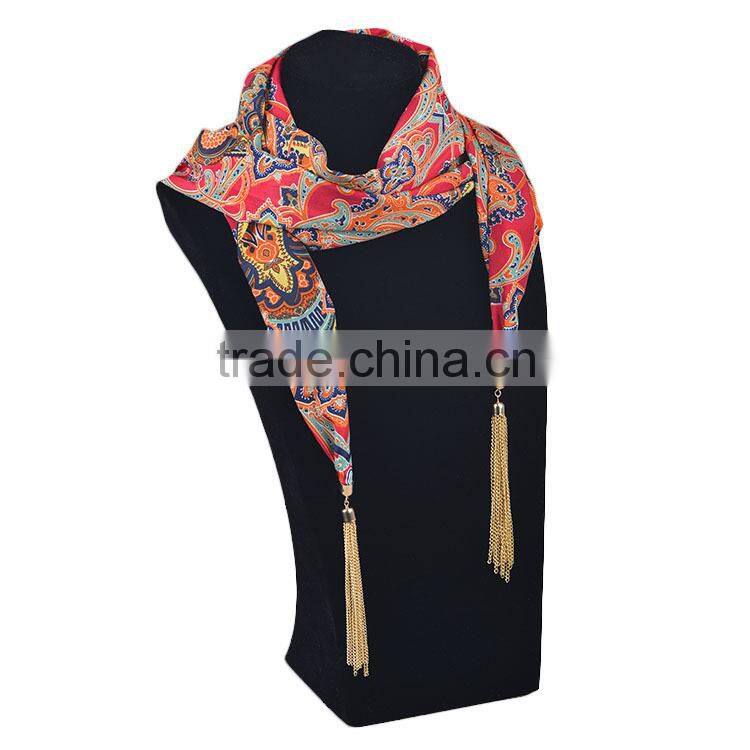 2016 Hot Sale Retail/wholesale 10 different colors Cotton colorful round Pendant Women Winter Scarf Necklace (SC150063)