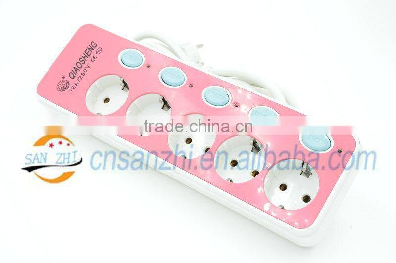 5 way Independent switch power outlet 5 gangs PDU breaker surge protector