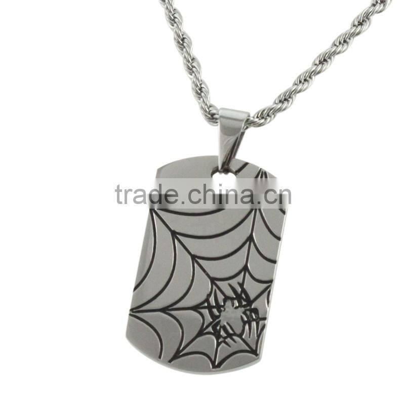 High polish 316L stainless steel engraving pendant custom jewellery
