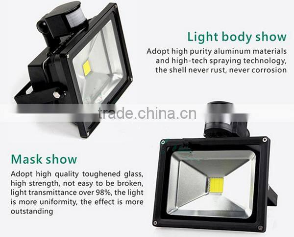 Best Selling 50w flood led light with Sensor SAA CE ROHS approved