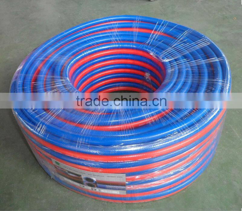 pvc welding hose , gas cutting hose,bule and red color ,high preuusre hose for gas and air