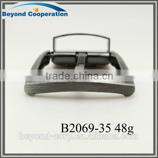 35mm brush gun metal nickel-free whole brushed clip-clasp belt buckle