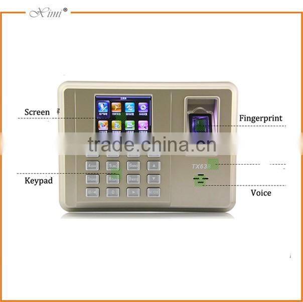 TX638 Fingerprint clock standalone TCP/IP WIFI fingerprint sensor color TFT screen office device biometric attendance system