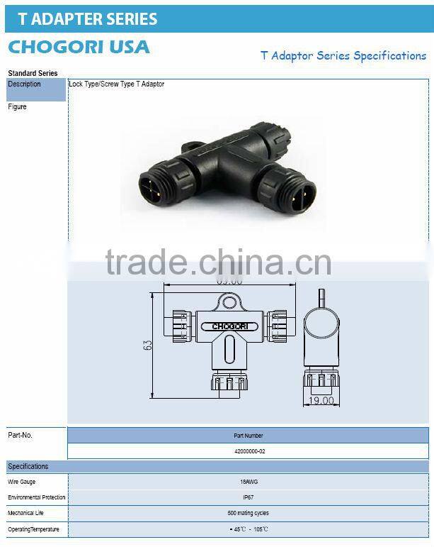T adaptor connector, industry plug