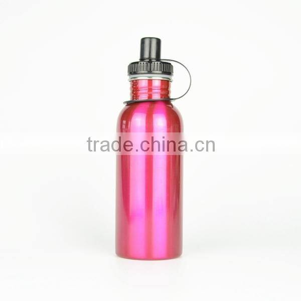 portable reusable stainless steel single wall sport water bottle
