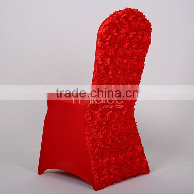 New Design Rosette Spandex Chair Cover for Wedding Hotel And Banquet