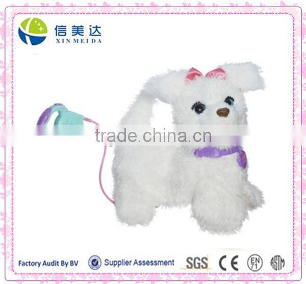 Walking White Vivid Puppy Electronic Plush doll Toy for kids