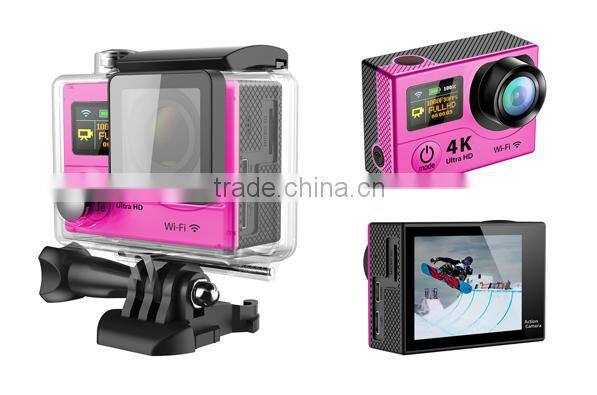 2016 Ausek Newest 2.0 Inch 4K Sport DV With Dual Screen Full HD 1080P Helmet Camera Wifi