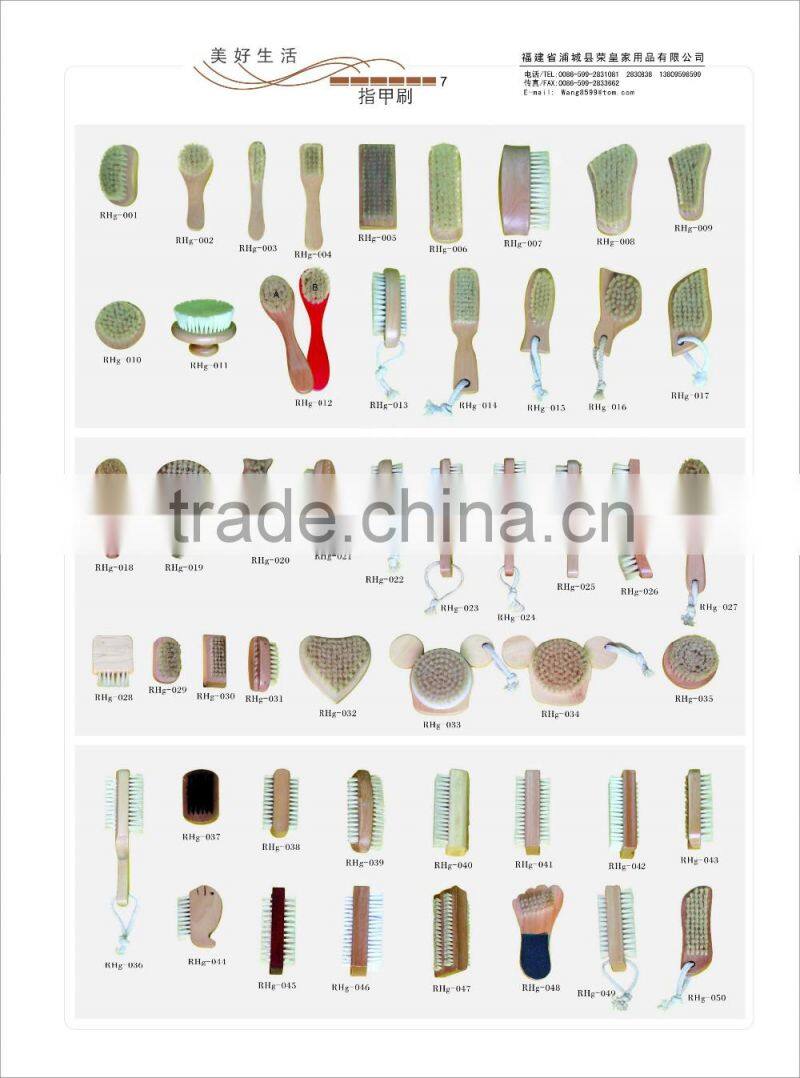 Wooden handle nail brush