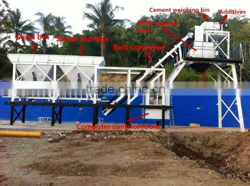 ready mixed concrete batching plant HZS25, smallest concrete plant for sale