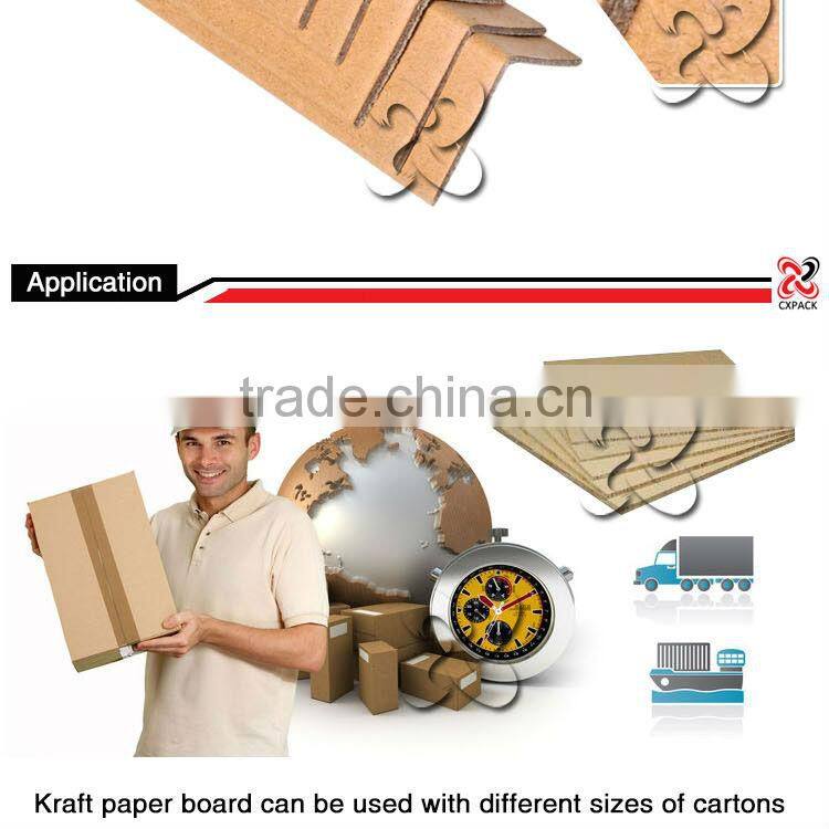 Duplex kraft liner paper core board brown and semi-wraped paper angle board