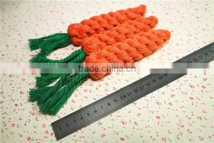 Carrot shape rope pet toys for dog