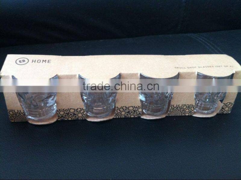 cheap price shot glass crystal skull glassware