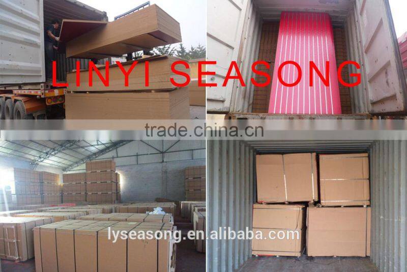 1220*2440*15mm blue melamine slot wall board with aluminium bar