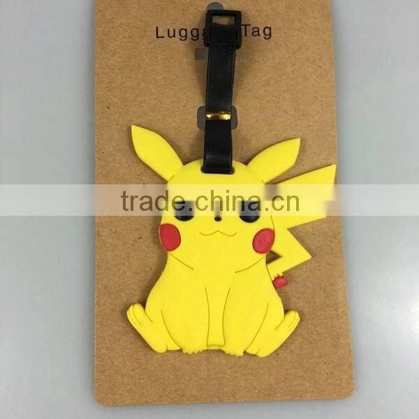 Silicone pokemon luggage tag/soft pvc rubber luggage tag