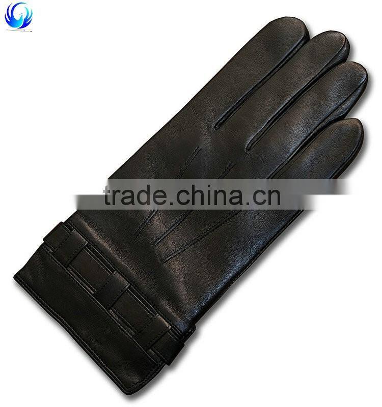 Classic man winter smartphone sheepskin leather touch glove made in China