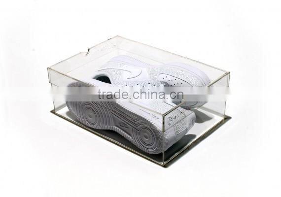Clear plastic stackable shoe storage box