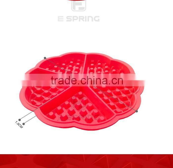 4 Cavity Waffles Cake Chocolate Silicone Mold Baking Mould Pan Bubble Waffle