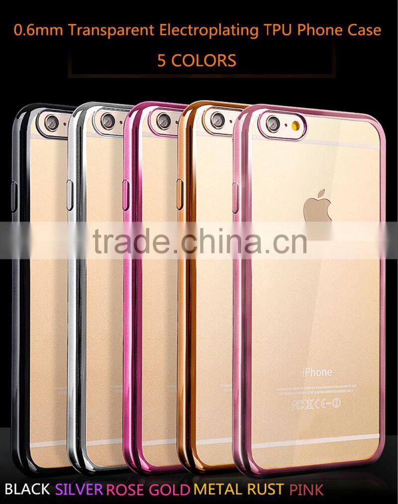 Hot Transparent Electroplating Mobile Phone Case,Mobile Case TPU for Iphone 6 Case