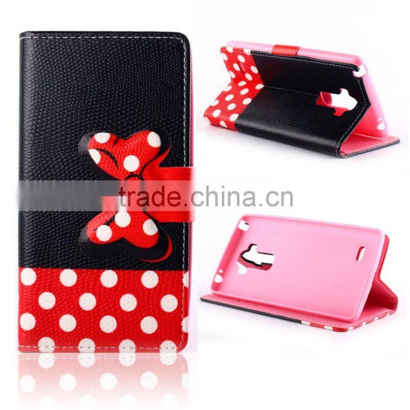 Wallet leather case with card pockets for LG G4 Stylus, For LG G4 Stylus leather case, Customized is acceptable