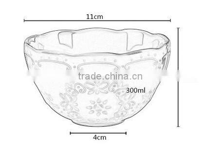 Wholesale Europe style Embossed ceramic bowl porcelain bowl
