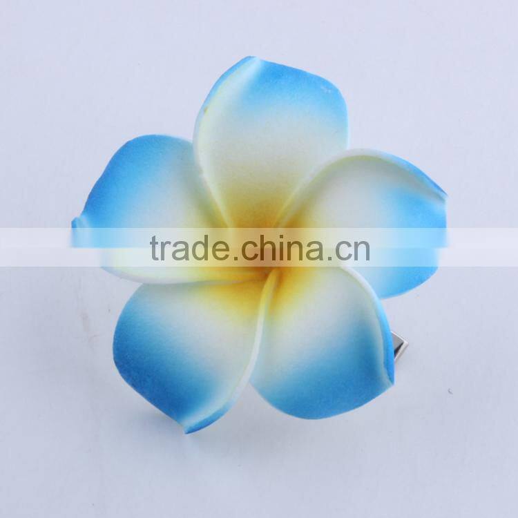 Elegant Hawaiian Foam Frangipani Plumeria Flower Hair Clips