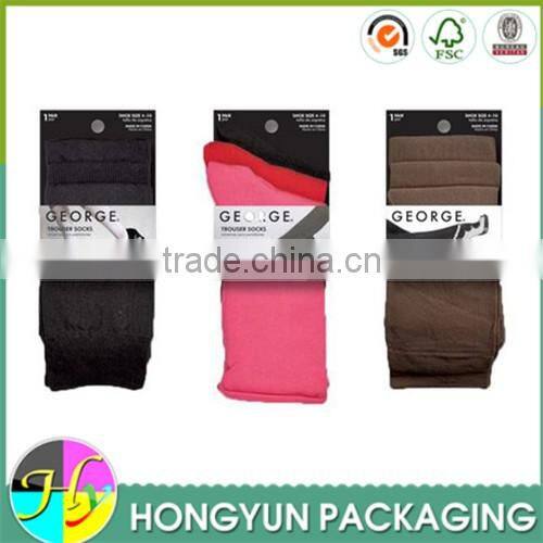 Wholesale fancy logo printed sock packaging sleeve