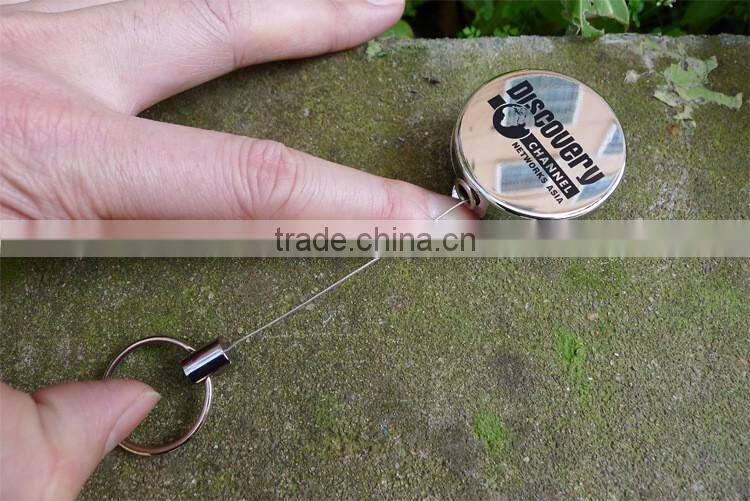Promotion gifts Wholesale cheap OEM metal retractable keychain key finder