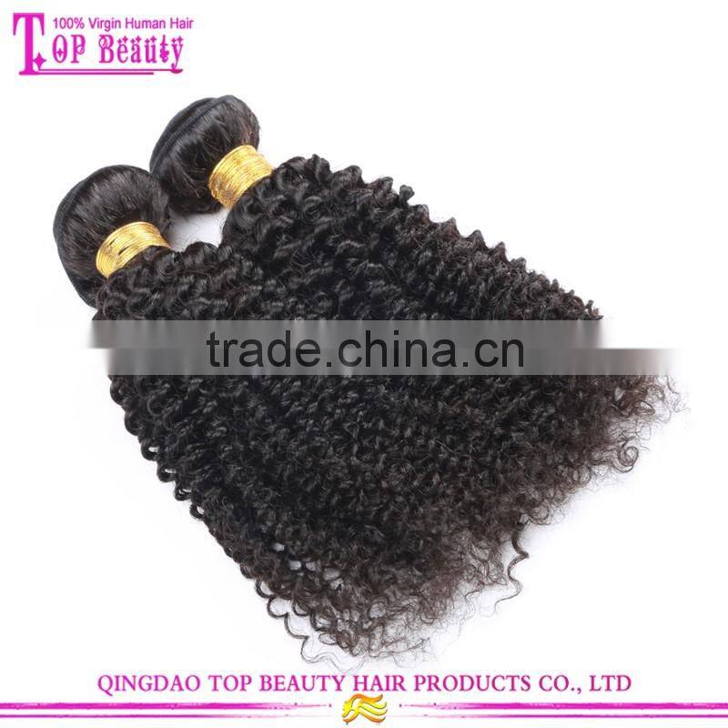 2016 Hot sale full cuticle 4c afro kinky curly human hair weave, mongolian kinky curly hair