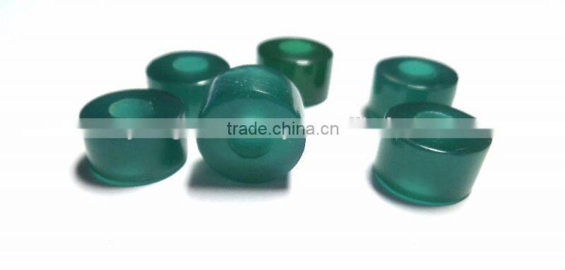 AAA Green Color Quartz Fancy Smooth Handmade Big Hole Tyre Beads