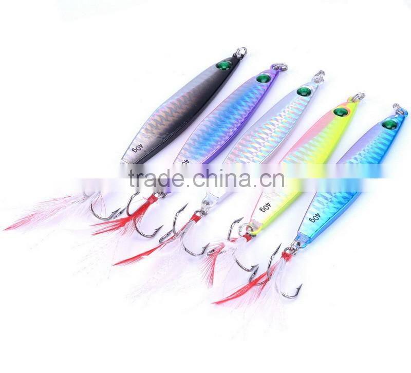40g 8.7cm Laser Jigs Sea Fishing Lures Metal Bait Iron Lead Fishing Tackle