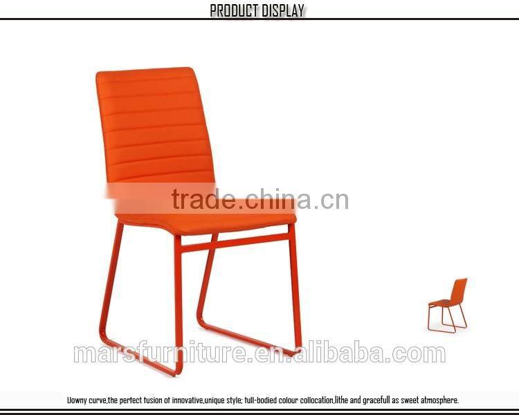 Modern pu leather white metal chairs