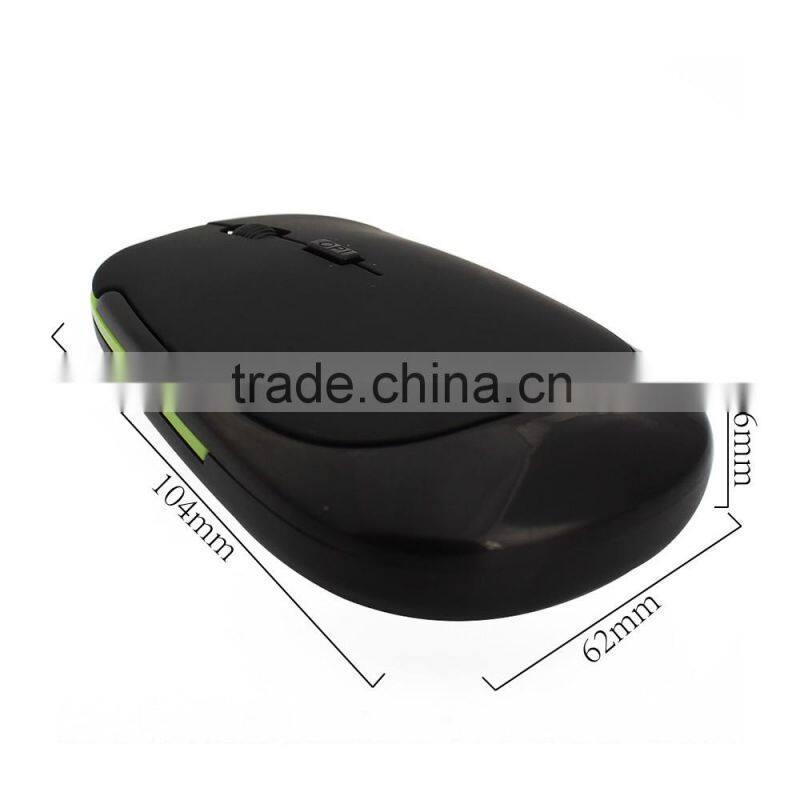 Ultra Thin Optical 2.4GHz Wireless USB Mouse for PC Laptop 4 Bottoms Game Mice