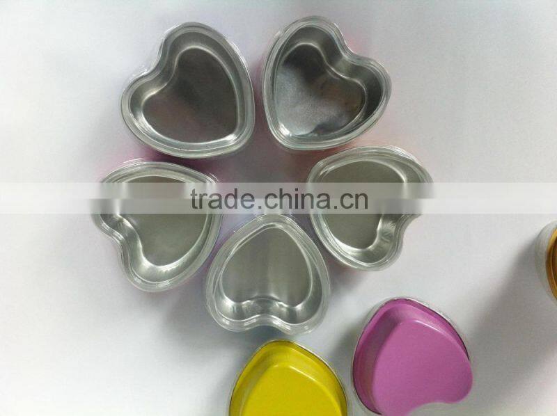 2016 Dimeter 88mm New Mold Colorful Aluminum Foil Heart Shape Tiramisu Cake Packing Box
