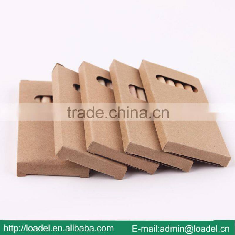 6pcs 3.5 inch brown paper box gift pencil