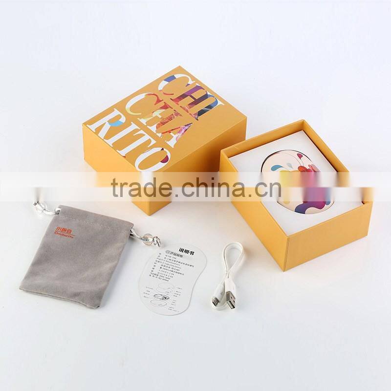 Little pea shape baby rechargeable hand warmer power bank with vibration function