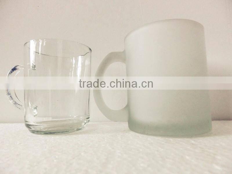 200ml food grade clear glass drinking empty cup with handle