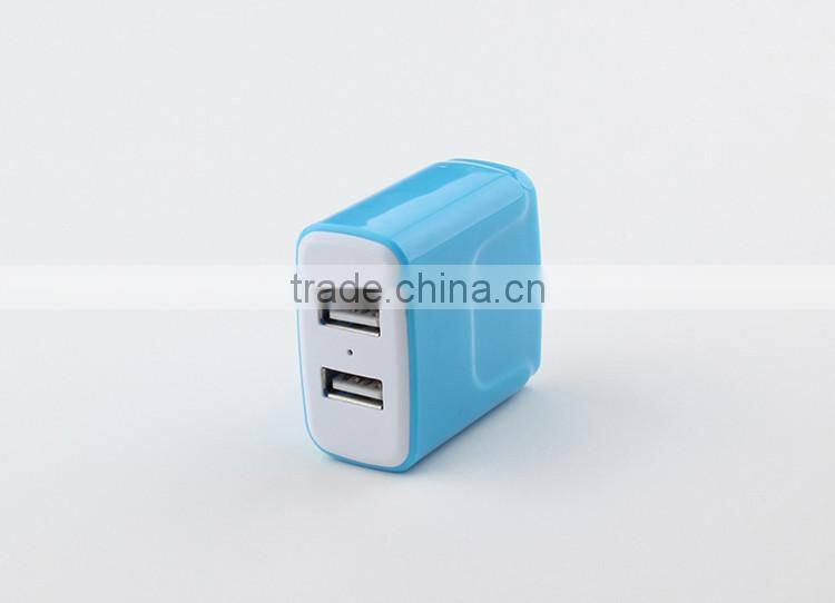 Portable 2 USB Ports Mobile Phone Travel Charger With US / EU Plug