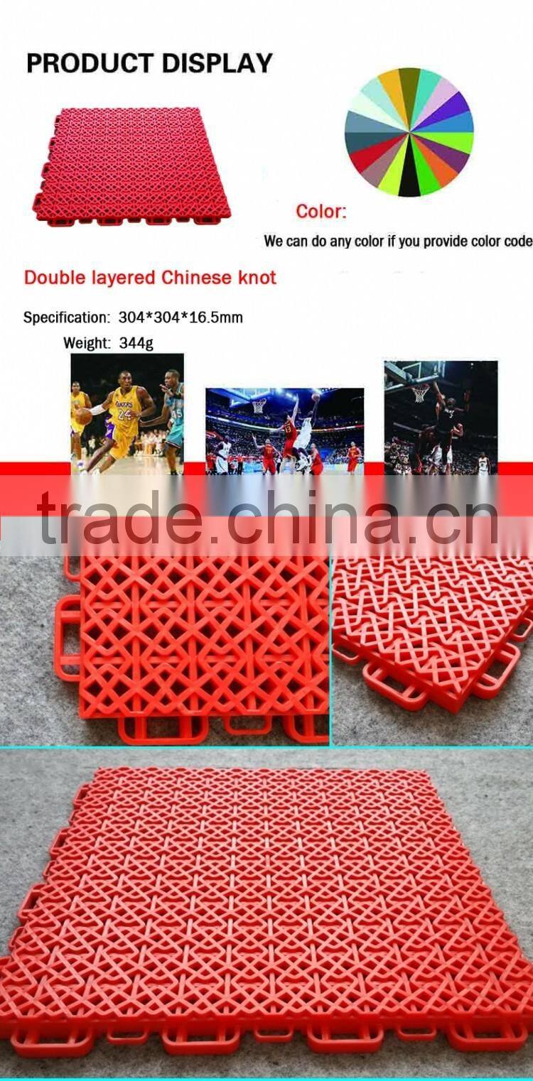 Outdoor interlocking sport court removable plastic floor tiles